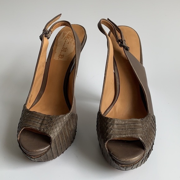 L.A.M.B. Grey platform slingback shoes size 8M Gwen stephanie - Picture 6 of 7